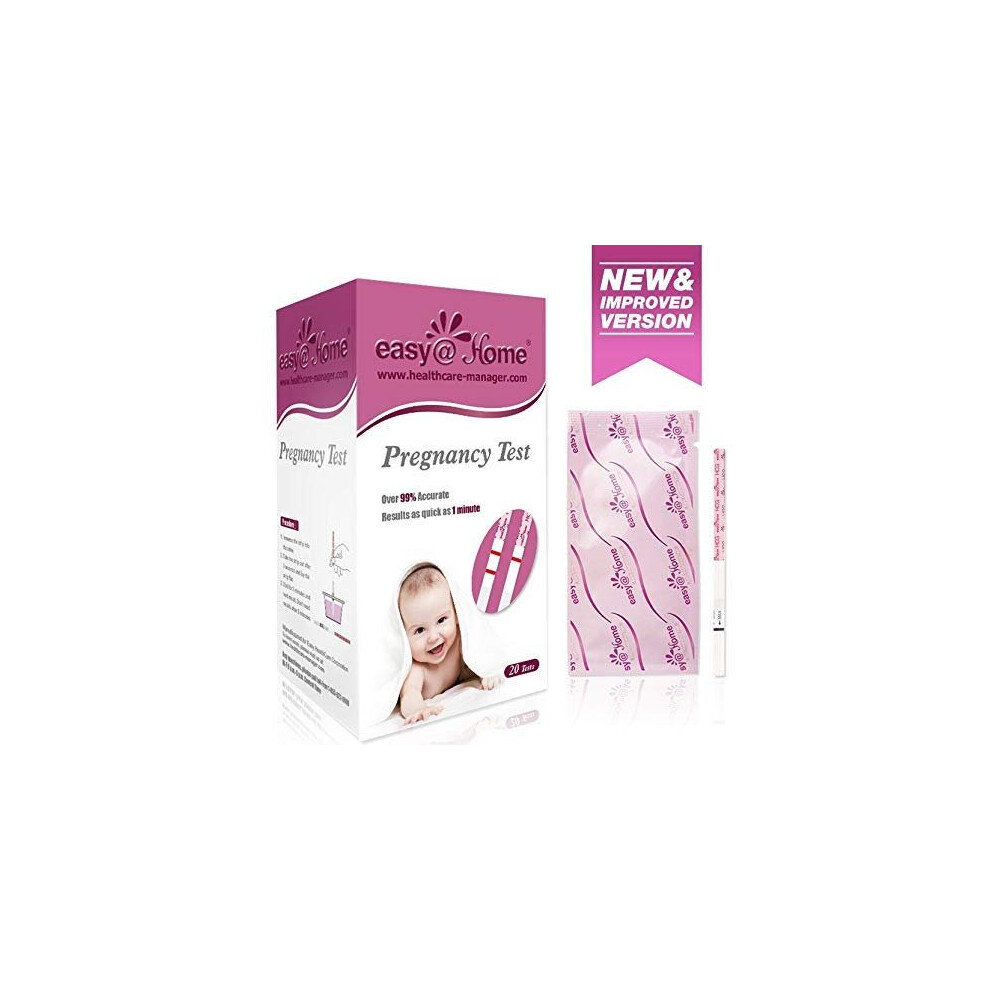 Easy@Home Pregnancy Test Strips Kit Powered By Premom Ovulation Predictor Ios And Android App 20 Hcg Tests