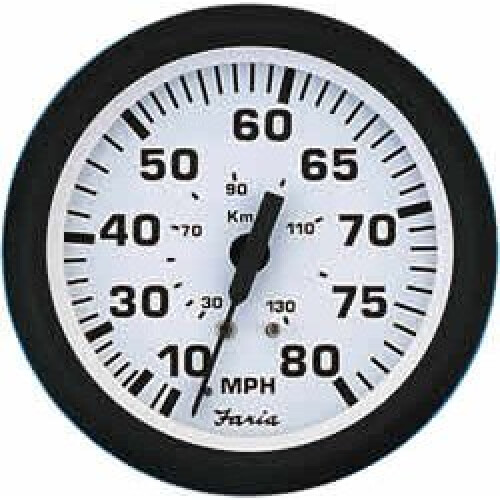 Faria 4" Speedometer - 80MPH (Mechanical) - Euro White (54708)