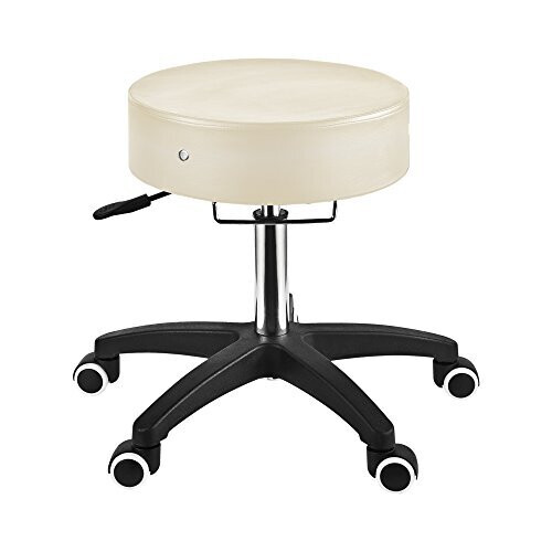 Master Massage Deluxe Glider Rolling Stool Larger Seat Better Wheels With Grab Bar Cream