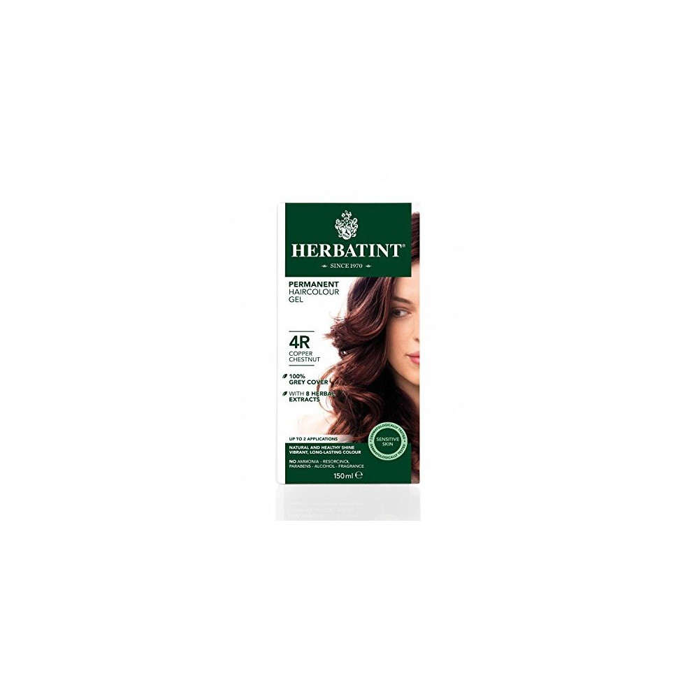 Herbatint Brown 4R Permanent Herbal Copper Chestnut Haircolor Gel Kit - 3 Per Case.