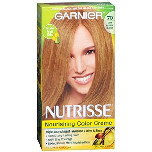 Garnier Garnier Nutrisse Χρώμα Μαλλιών - 70 Almond Creme (Σκούρο Φυσικό Ξανθό) 1 Κάθε (Συσκευασία 2)