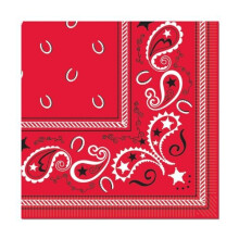 Beistle Röd Bandana Lunchservetter 16 Pack