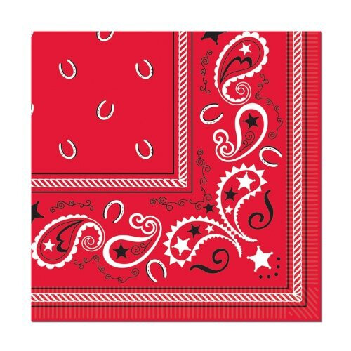 Beistle Röd Bandana Lunchservetter 16 Pack