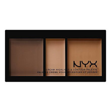 NYX PROFESSIONAL MAKEUP cream highlight & contour palette, deep, 0.38 ounce