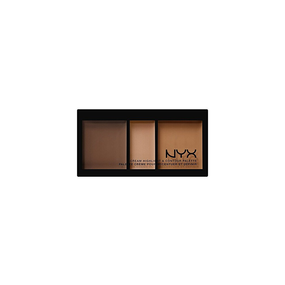 NYX PROFESSIONAL MAKEUP cream highlight & contour palette, deep, 0.38 ounce