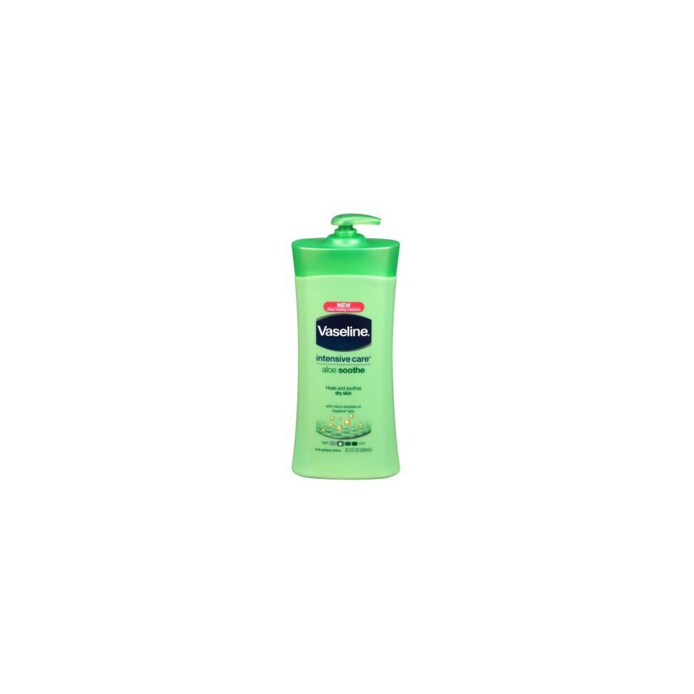 Vaseline Intensive Care Lotion 20.3 Ounce Aloe Soothe Pump (Dry) (600Ml)