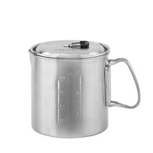 Solo Stove Solo Pot 900 - Lightweight Stainless Steel Backpacking Pot Boil Water Quickly Volume Markings and Pour Spout