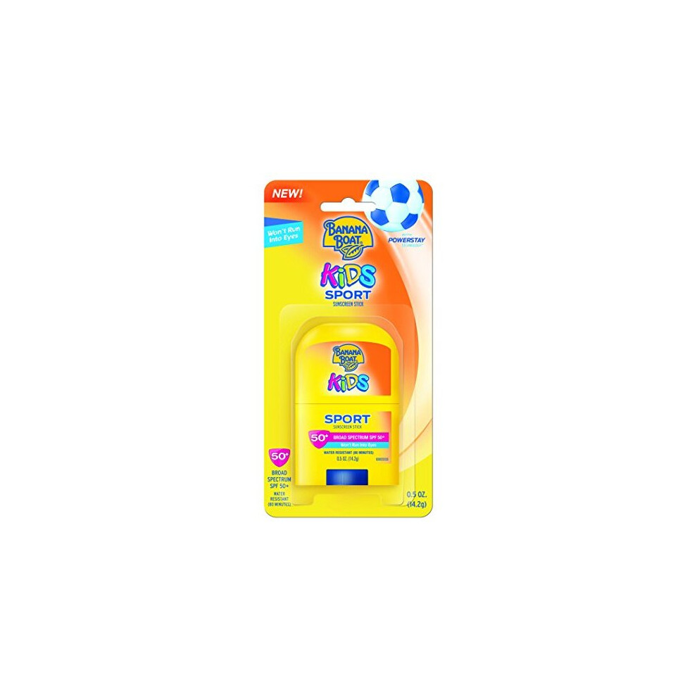 Banana Boat Kids Sport Broad Spectrum Sunscreen Stick With SPF 50, 0.5 Ounce