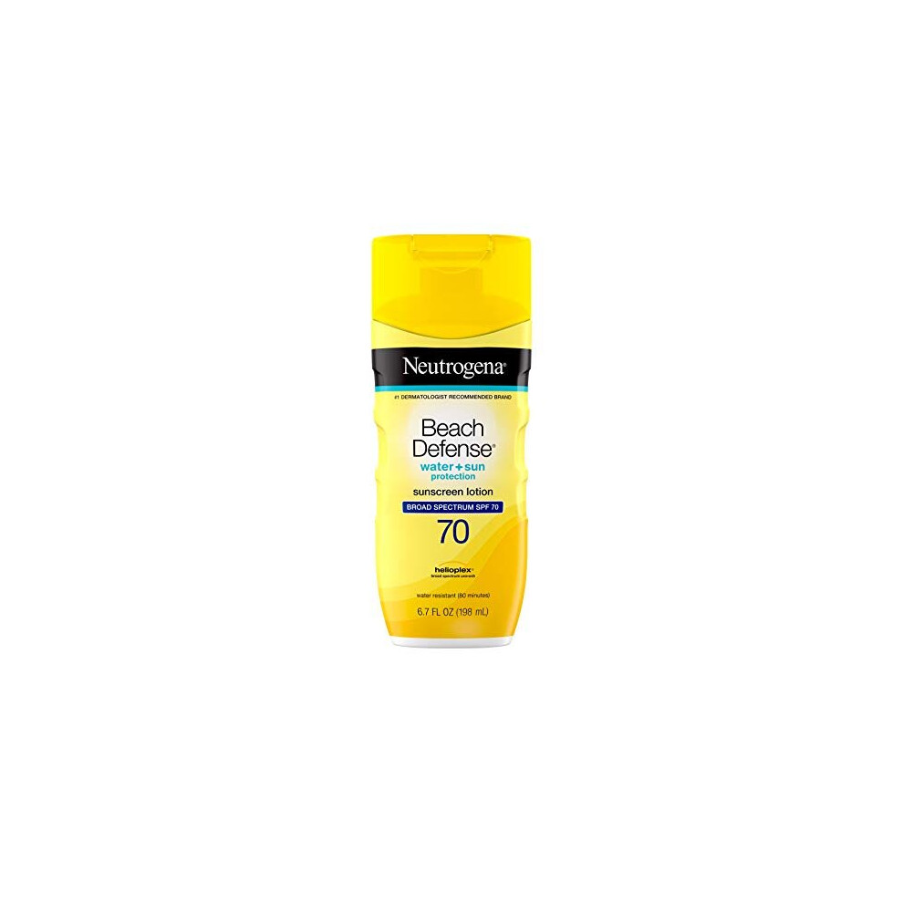 Neutrogena Beach Defense Water Resistant Sunscreen Body Lotion with Broad Spectrum SPF 70 Oil-Free and Fast-Absorbing 6.7 oz