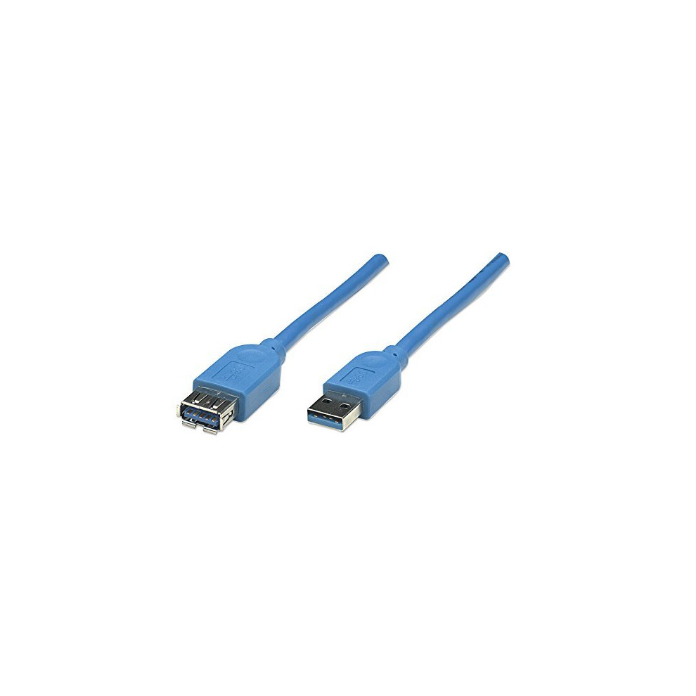 Manhattan A Male/A Female, 2m SuperSpeed USB Extension cable, Blue (322379)