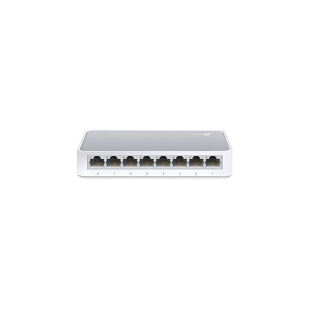 TP-Link 8 Port Fast Ethernet Switch  Desktop Ethernet Splitter  Ethernet Hub  Plug and Play  Fanless Quite  Unmanaged (TL-SF1008D)