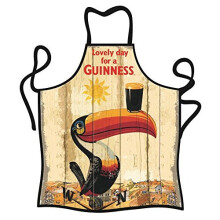 Guinness Toucan 100% Cotton Apron Creamy Colour With Red Trim