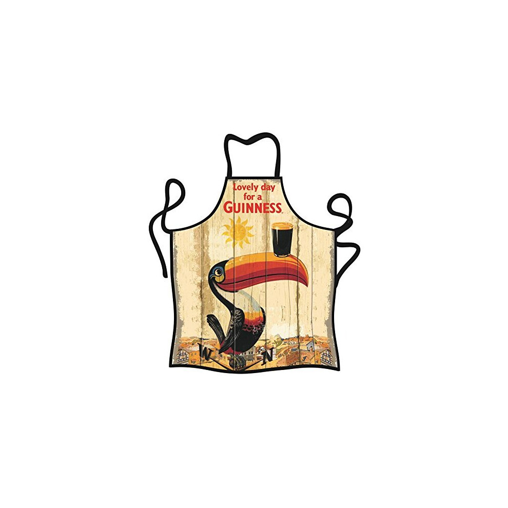 Guinness Toucan 100% Cotton Apron Creamy Colour With Red Trim