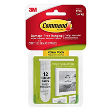 Command 17204-12ES 07248000796 CMND PIC HANG STRIP VP 12 Pairs White Picture