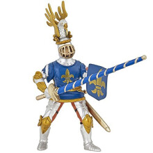 Figurine Ridder Blauw lelie - PAPO - DE MIDDELEEUWEN - Lans, schild en zwaard - Voor Kinderen