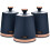 Tower 3pc Tower Cavaletto Storage Canisters Set - Midnight Blue 1