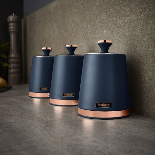 Tower 3pc Tower Cavaletto Storage Canisters Set - Midnight Blue 2