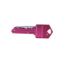 (Rose red) Mini Key Knife Letter Camp Outdoor Keyring Ring Keychain Fold Open Opener Pocket Package Survive gadget Multi Tool Blade Box kit
