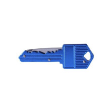 (Blue) Mini Key Knife Letter Camp Outdoor Keyring Ring Keychain Fold Open Opener Pocket Package Survive gadget Multi Tool Blade Box kit