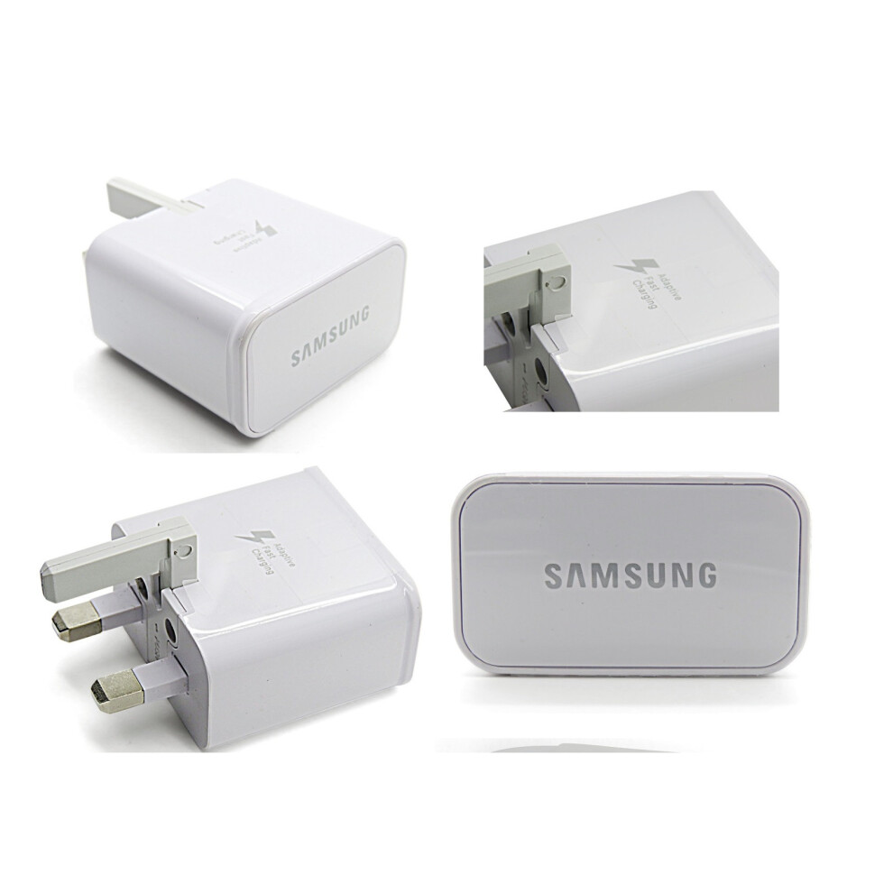 3Pin Genuine 2 Amp Fast Charging Wall Plug USB Adapter For Samsung - White