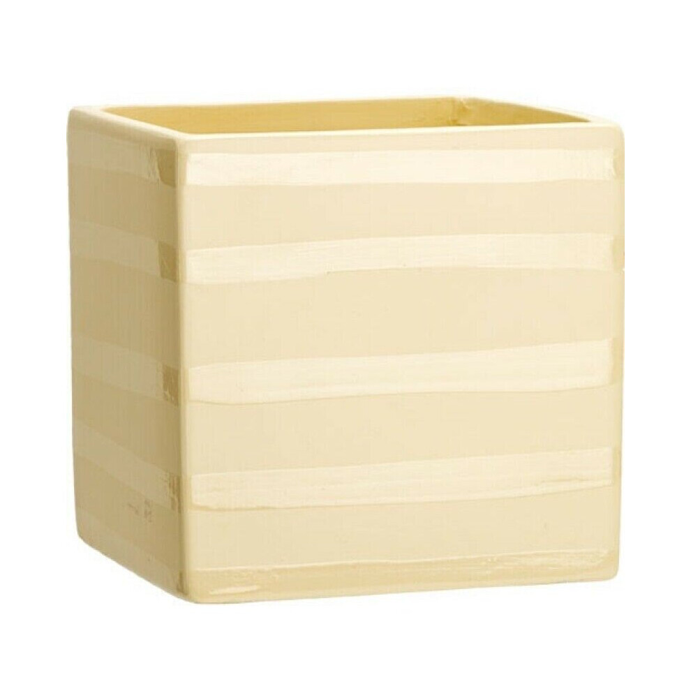 Cream On Cream Ceramic 12cm Cube Vase Flower Vase