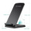 (BLACK) Wireless Charger USB Fast Charging Dock Stand 5