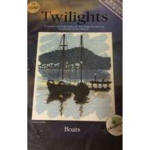 Boats Cross Stitch Kit - Twilights Range by Heritage Stitchcraft - 15 x 12cm