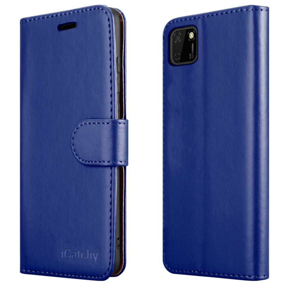 (Blue) For Huawei Y5p 2020 Leather Wallet Case Blue 5056298005291