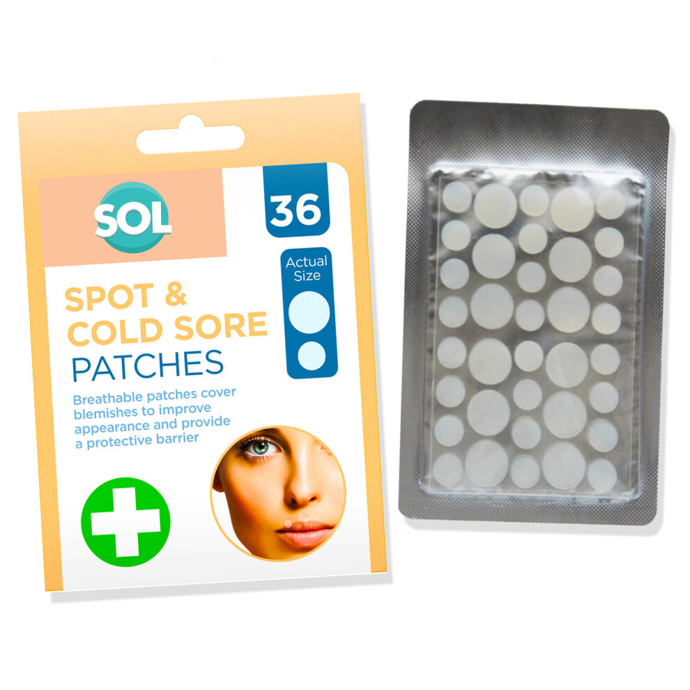 36pk Spot and Cold Sore Patches | 12 x Small and 24 x Medium Patches