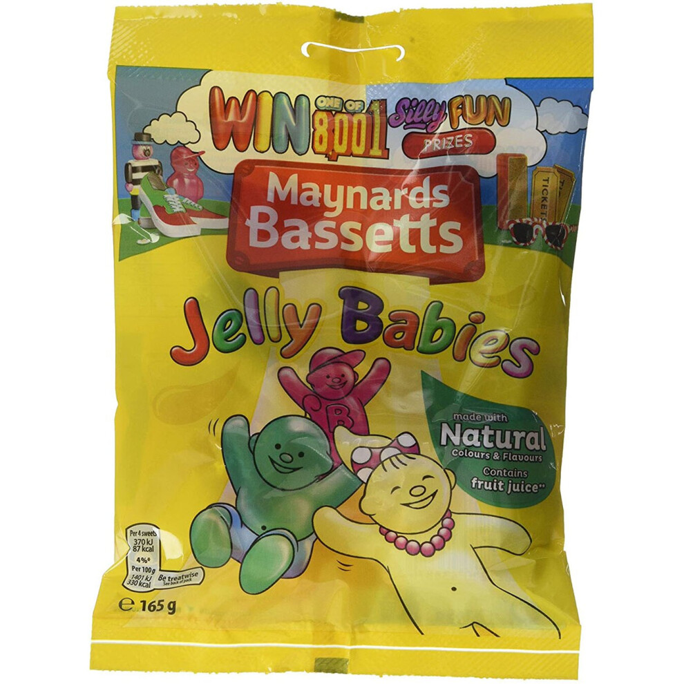 Maynards Bassetts Jelly Babies 1.98kg, bulk sweets, 12 packs of 165g