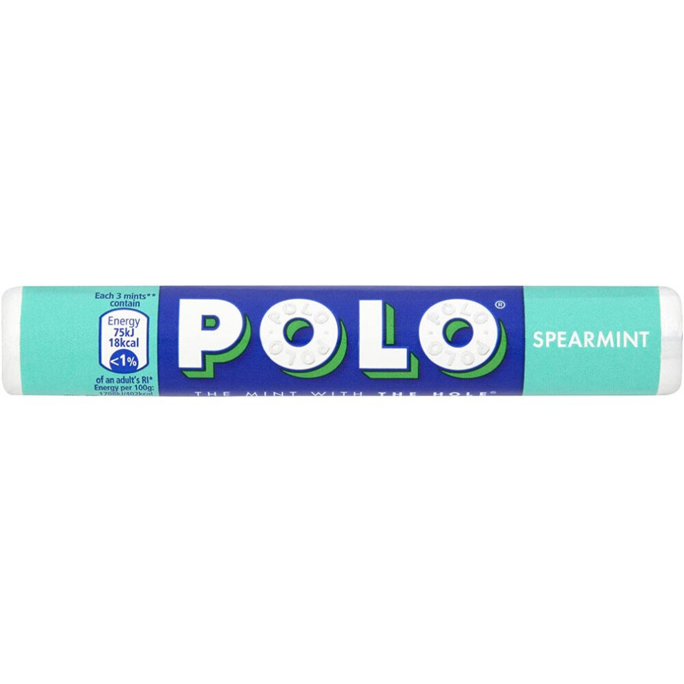 NESTLE POLO Mints Box of 32 Rolls of 34g Tubes (Spearmint Mints)