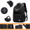 (Blue) Unisex Waterproof Rucksack With USB Charging Port 6