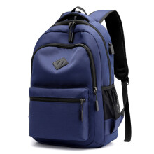(Blue) Unisex Waterproof Rucksack With USB Charging Port