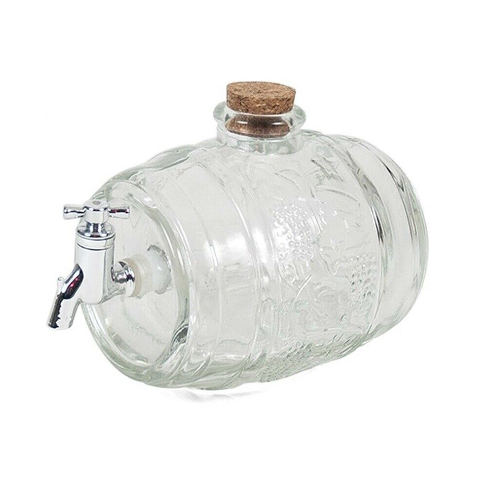 1L Spirits Liquor Drinks Water Glass Barrel Dispenser Antique Style