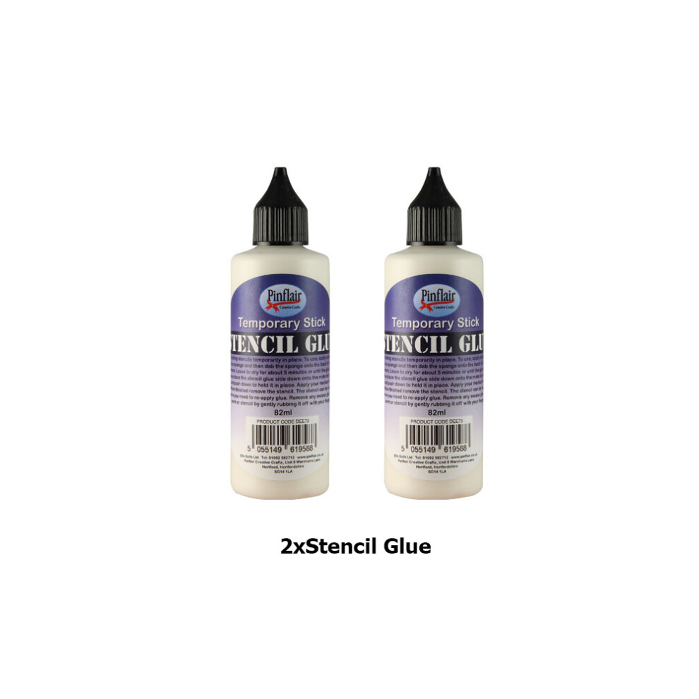 Pinflair - Stencil Glue - Temporary Stick - Double Pack - 2 x 82ml