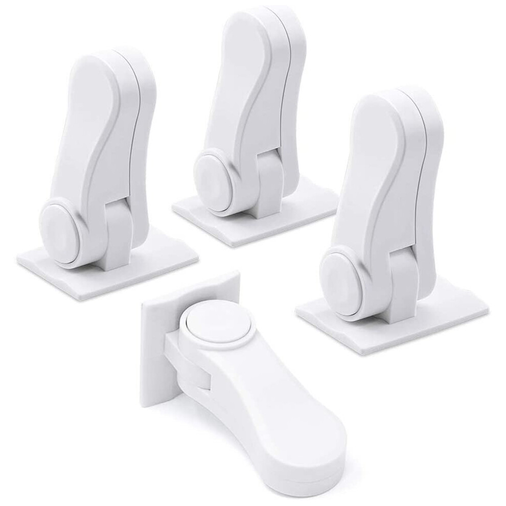 4 Pack Door Lever Child Safety Locks, Upgraded Childproof Single Lever Lock, 180 Degree Revolving Door Lock with 3M Adhesive