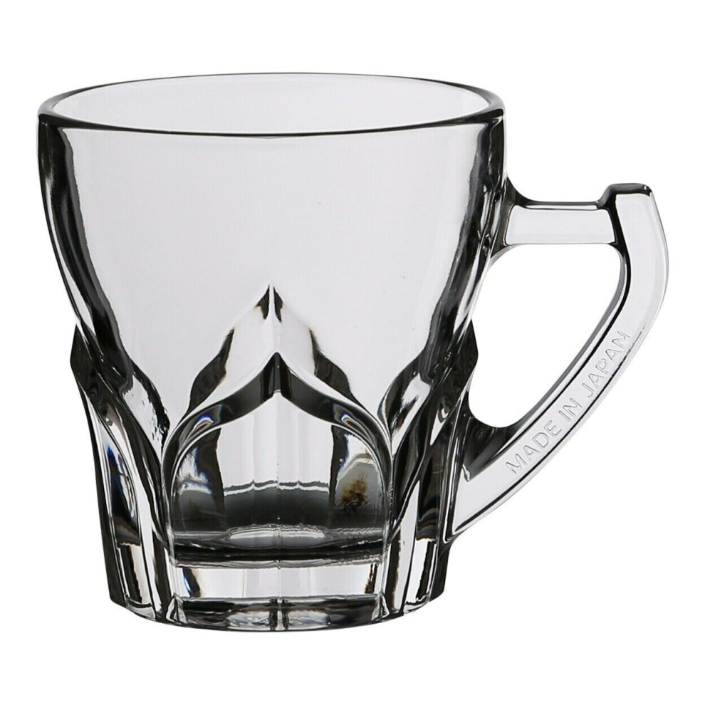 6-Pack Small 180ml Crystal Glass Tea Mugs - Clear Turkish Tea Cups