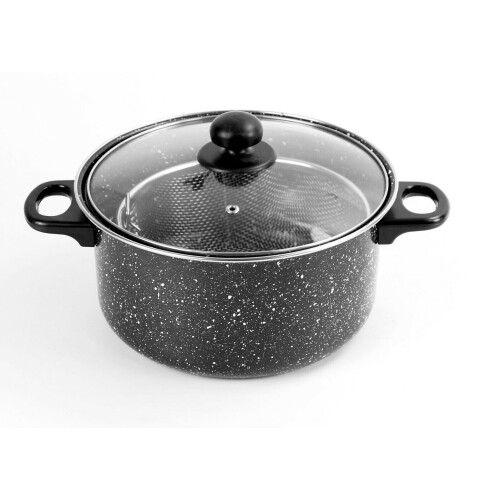 URBN-CHEF Non Stick Deep Fat Fryer | Black Marble Design Chip Pan Pot 2