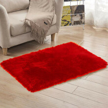 (Red, 60*90cm) Washable Fluffy Rug Anti-Skid Shaggy Rugs Carpet Living Room Bedroom Floor Mats