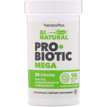 NaturesPlus, GI Natural Probiotique Méga, 120 Milliards d'UFC, 30 Gélules