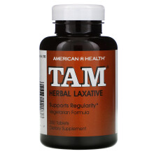 American Health, TAM, Laxatif à Base de Plantes, 250 Comprimés