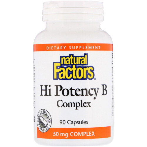 Natural Factors, Complexe B Haute Puissance, 90 Gélules