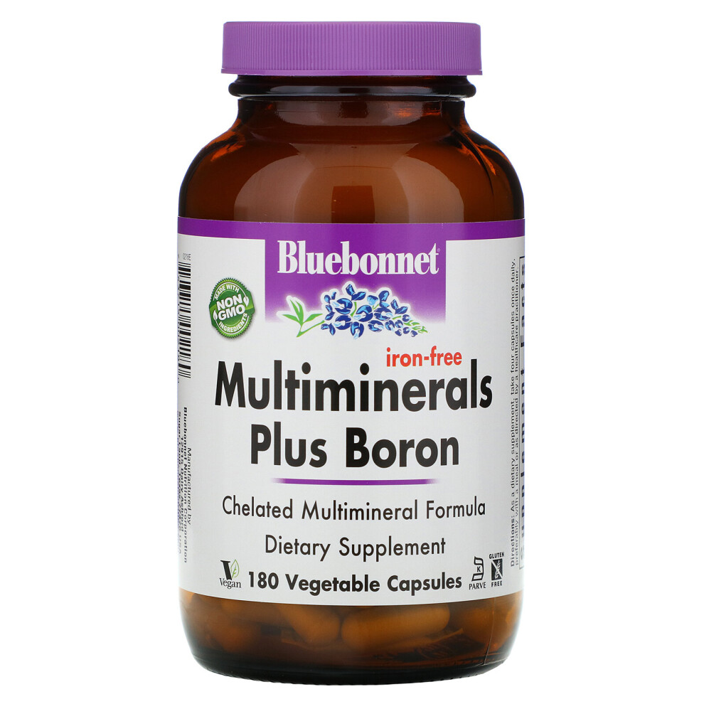 Bluebonnet Nutrition , Multiminerals Plus Boron, Iron-Free, 180 Vegetable Capsules