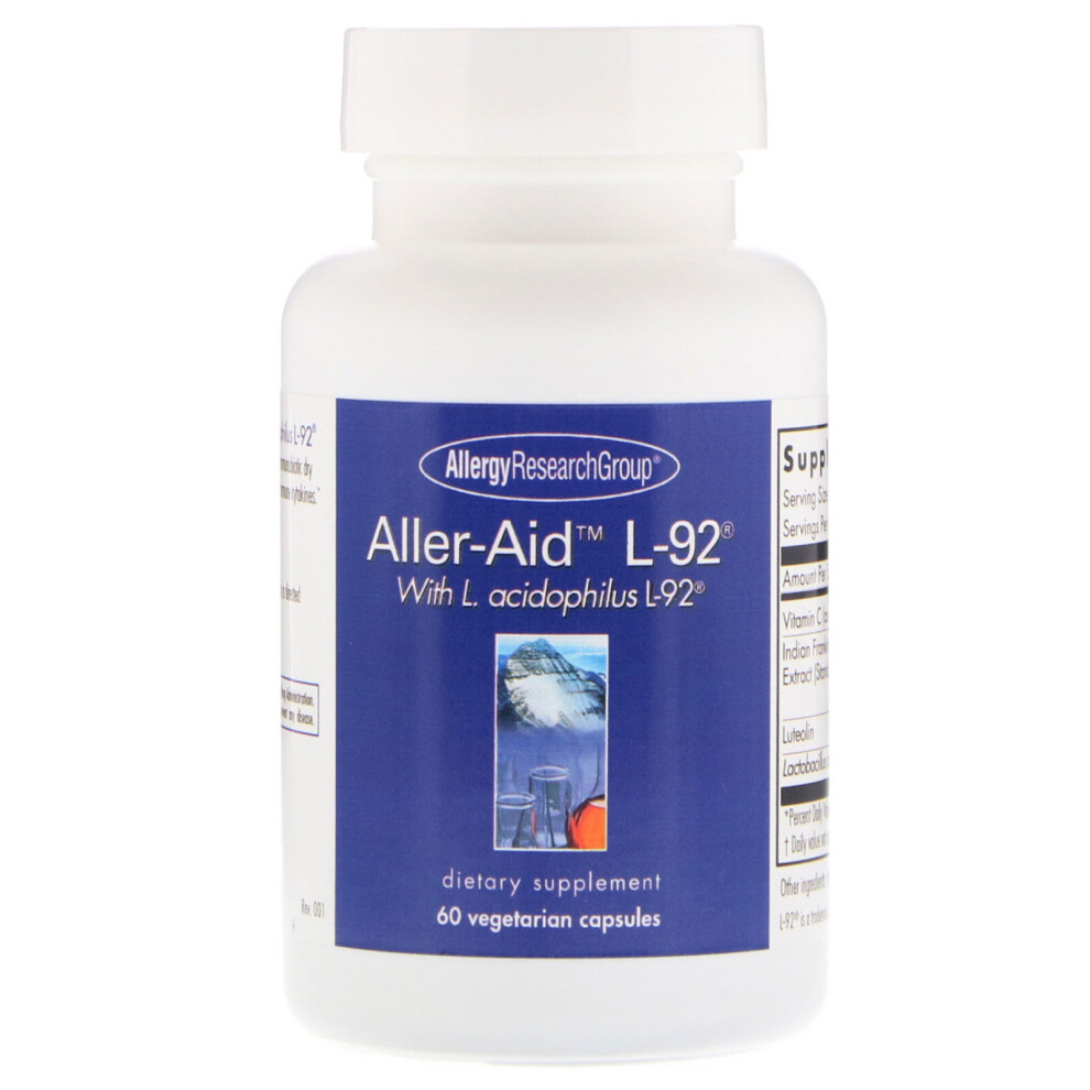 Allergy Research Group , Aller-Aid L-92 With L. Acidophilus L-92, 60 Vegetarian Capsules