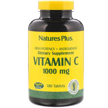 NaturesPlus, Hochdosiertes Vitamin C mit Hagebutten, 1.000 mg, 180 Tabletten