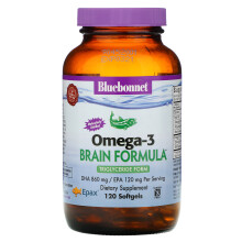 Bluebonnet Nutrition, Omega-3 Fischöl, Gehirngesundheit, Zitrone, 120 Weichkapseln