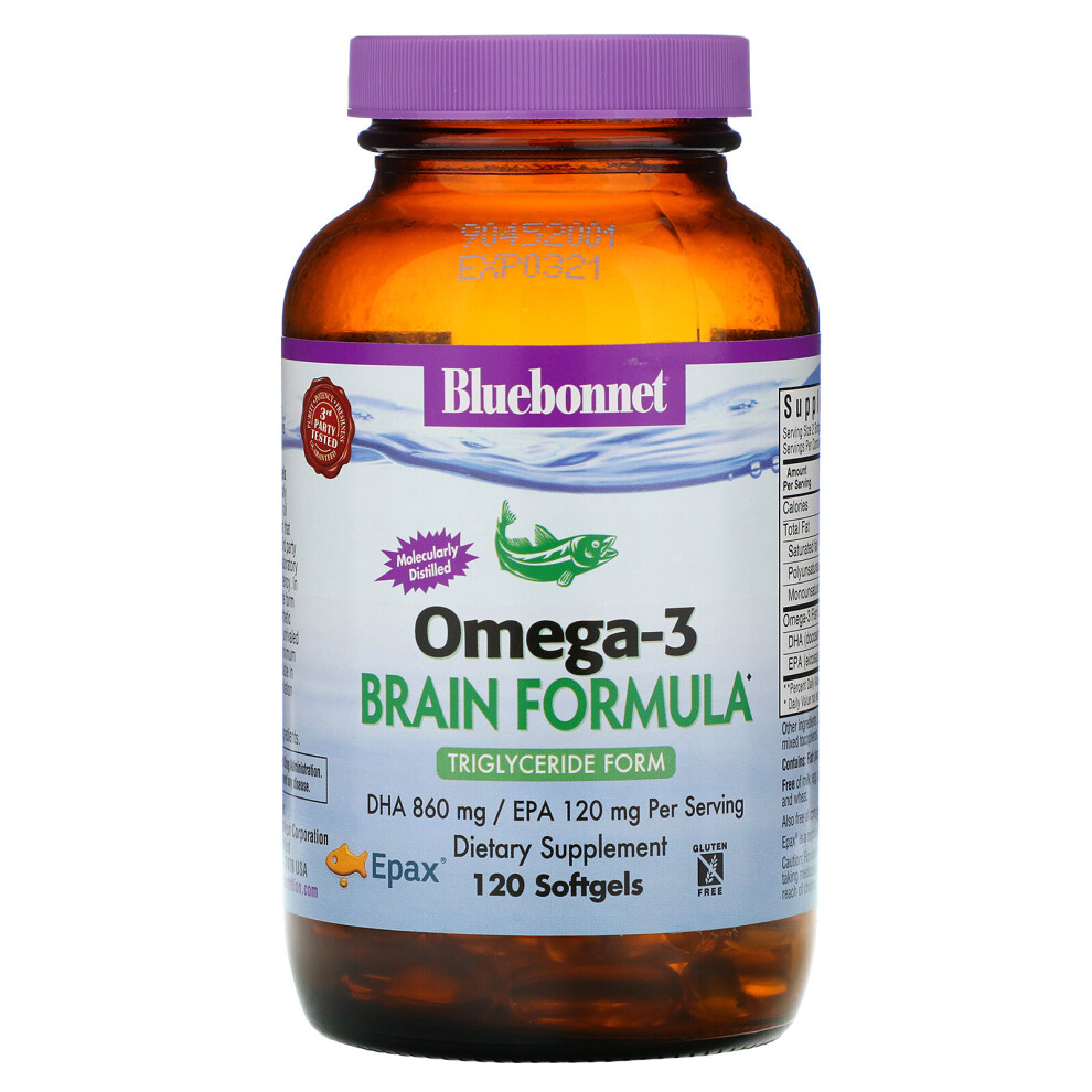 Bluebonnet Nutrition , Natural Omega-3, Brain Formula, 120 Softgels