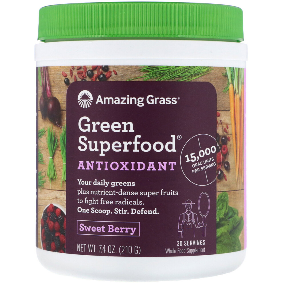 Amazing Grass Green Superfood Antioxidant, Sweet Berry, 7.4 Oz (210 G)