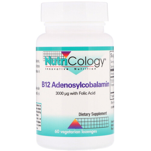 Nutricology, B12 Adénosylcobalamine, 60 Pastilles Végétariennes
