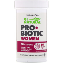 NaturesPlus, GI Natural Probiotique Femme, 60 Milliards d'UFC, 30 Gélules